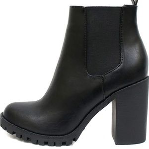 Lug sole ankle booties